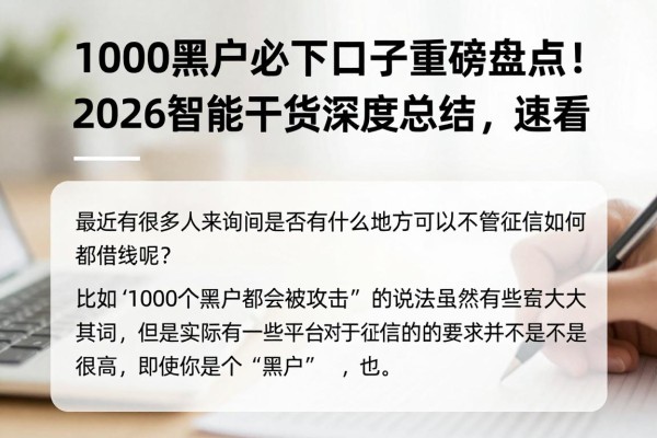 1000黑户必下口子重磅盘点！2026智能干货深度总结，速看
