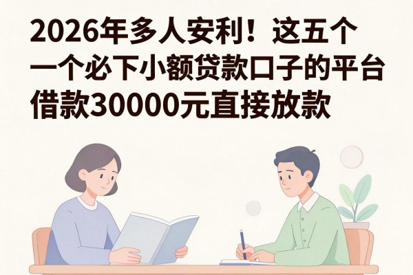2026年多人安利！这五个必下小额贷款口子的平台，借款30000元直接放款