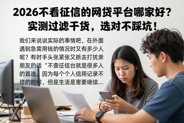 2026不看征信的网贷平台哪家好？实测过滤干货，选对不踩坑！