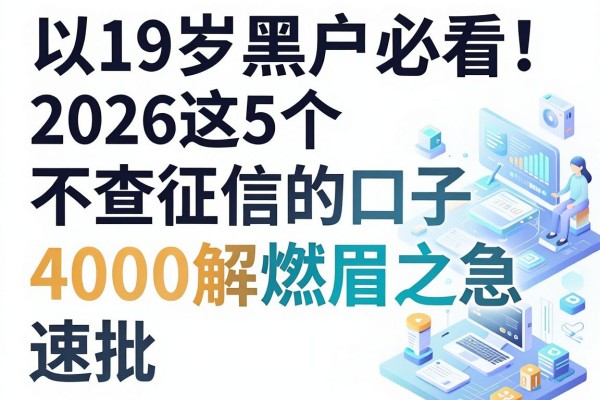 19岁黑户必看！2026这5个不查征信的口子，大额速批4000解燃眉之急