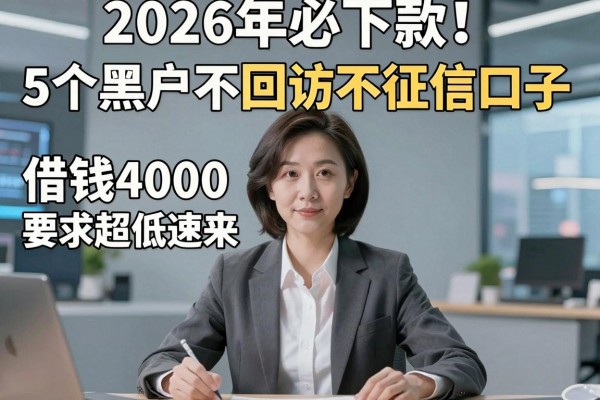 2026年必下款！5个黑户不回访不征信口子，借钱4000要求超低速来
