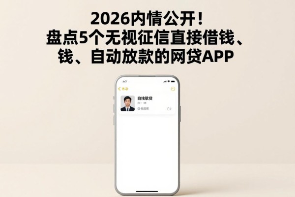 2026内情公开！盘点5个无视征信直接借钱、自动放款的网贷APP