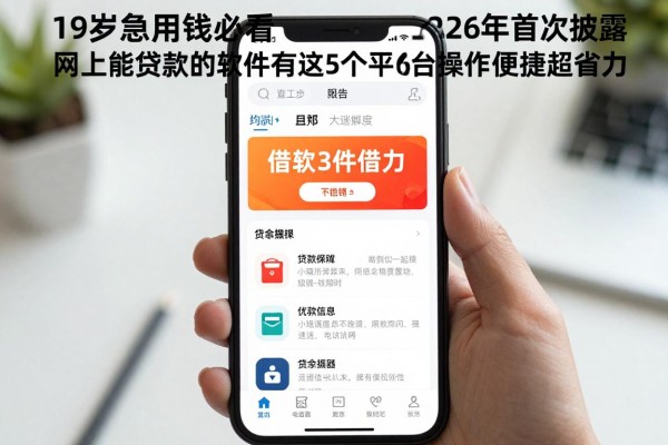 19岁急用钱必看!2026年首次披露网上能贷款的软件有哪些,这5个平台借3000操作便捷超省力