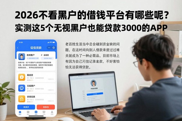 2026不看黑户的借钱平台有哪些呢?实测这5个无视黑户也能贷款3000的APP