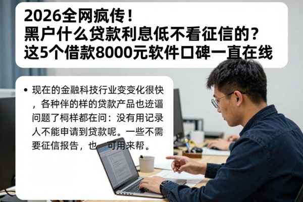 2026全网疯传！黑户什么贷款利息低不看征信的？这5个借款8000元软件口碑一直在线
