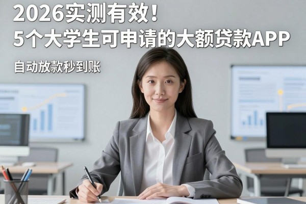 2026实测有效!5个大学生可申请的大额贷款APP,自动放款秒到账