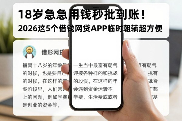 18岁急用钱秒批到账!2026这5个借钱网贷APP临时周转超方便