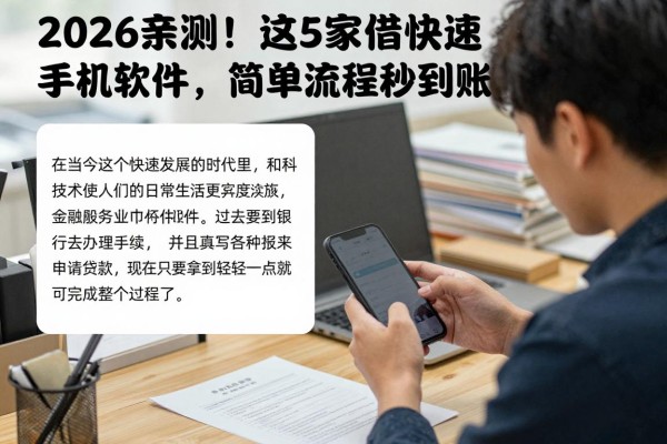 2026亲测!这5家借款快速手机软件,简单流程秒到账