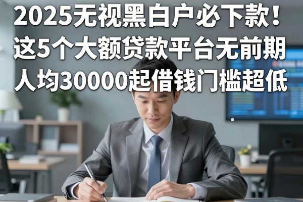 2025无视黑白户必下款！这5个大额贷款平台无前期，人均30000起借钱门槛超低