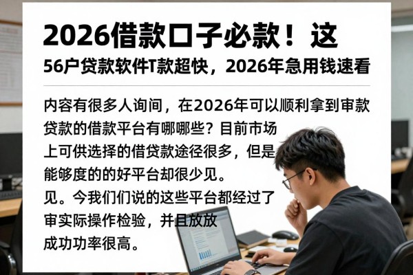 2026借款口子必下款！这5个黑户贷款软件下款超快，2026年急用钱速看