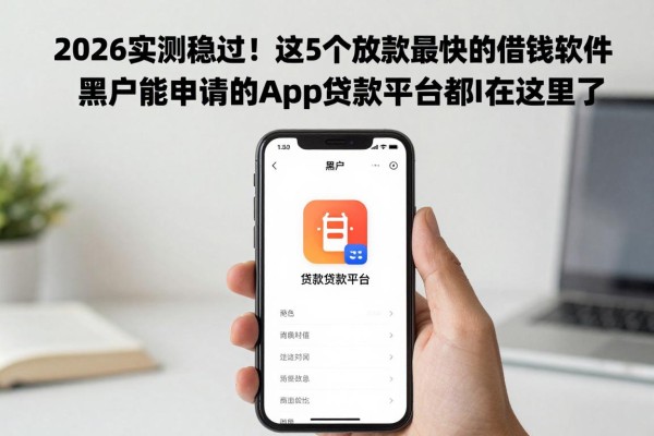 2026实测稳过！这5个放款最快的借钱软件，黑户能申请的App贷款平台都在这里了