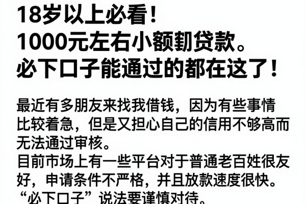 18岁以上必看！1000元左右小额贷款必下口子能通过的都在这了