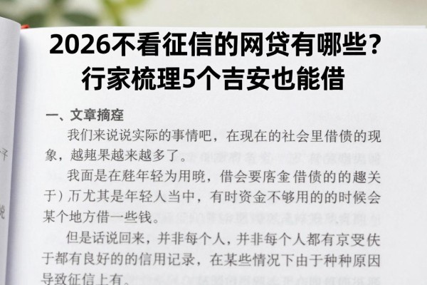 2026不看征信的网贷有哪些?行家梳理5个吉安也能借