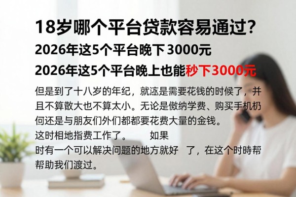 18岁哪个平台贷款容易通过？2026年这5个平台晚上也能秒下3000元