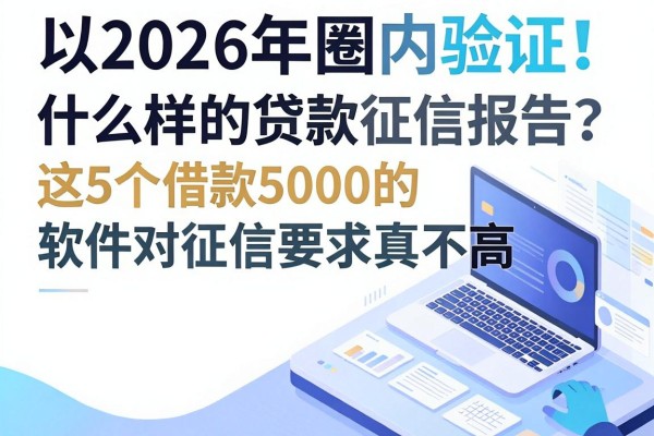 2026年圈内验证！什么样的贷款不会上征信报告？这5个借款5000的软件对征信要求真不高