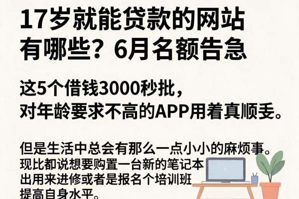 17岁就能贷款的网站有哪些?6月名额告急,这5个借钱3000秒批、对年龄要求不高的APP用着真顺手