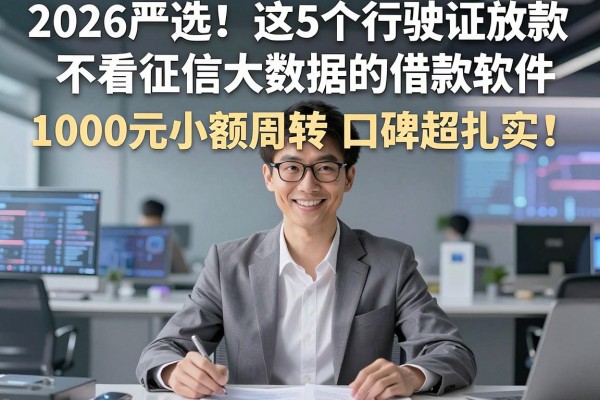 2026严选！这5个行驶证放款不看征信大数据的借款软件，1000元小额周转口碑超扎实