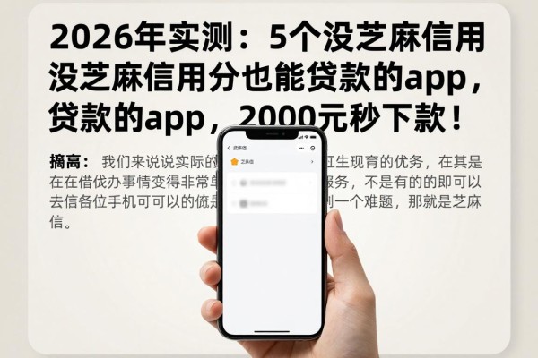 2026年实测:5个没芝麻信用分也能贷款的app,2000元秒下款!