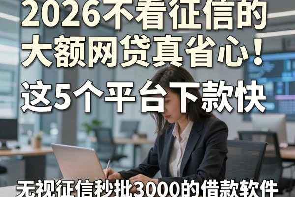2026不看征信的大额网贷真省心！这5个平台下款快，附无视征信秒批3000的借款软件