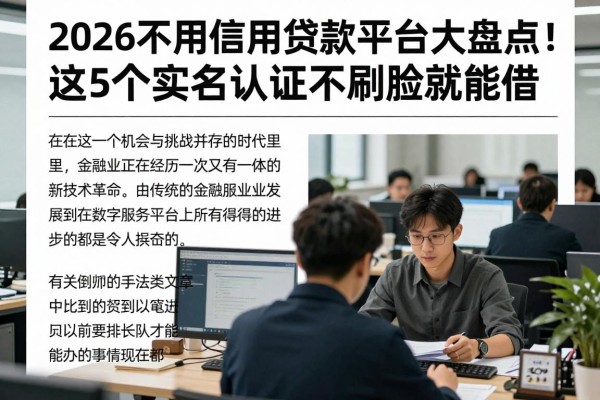 2026不用信用贷款平台大盘点!这5个实名认证不刷脸就能借