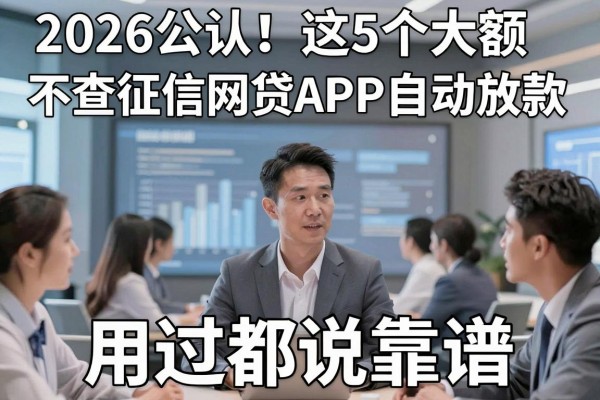 2026公认!这5个大额不查征信网贷APP自动放款,用过都说靠谱