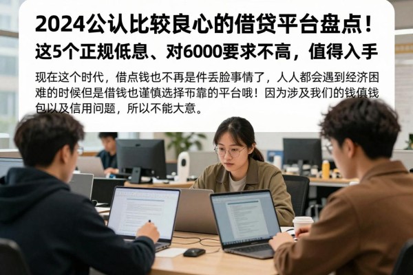 2024公认比较良心的借贷平台盘点!这5个正规低息、对6000要求不高,值得入手