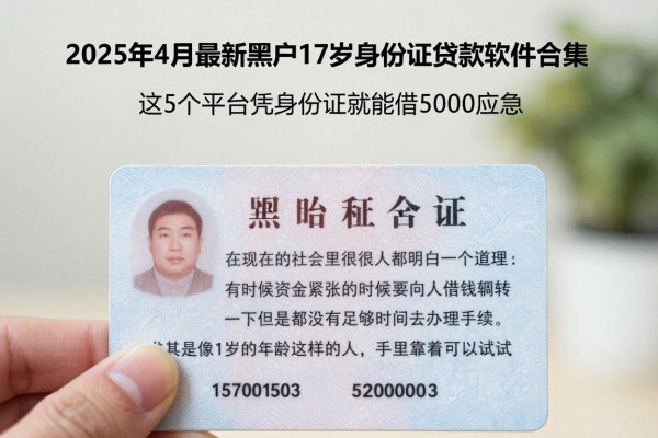 2025年4月最新黑户17岁身份证贷款软件合集,这5个平台凭身份证就能借5000应急