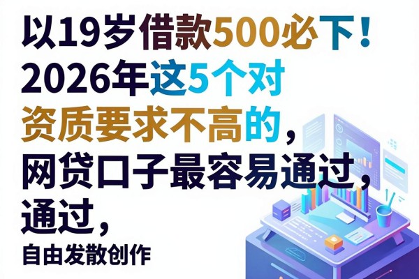 19岁借款500必下!2026年这5个对资质要求不高的网贷口子最容易通过