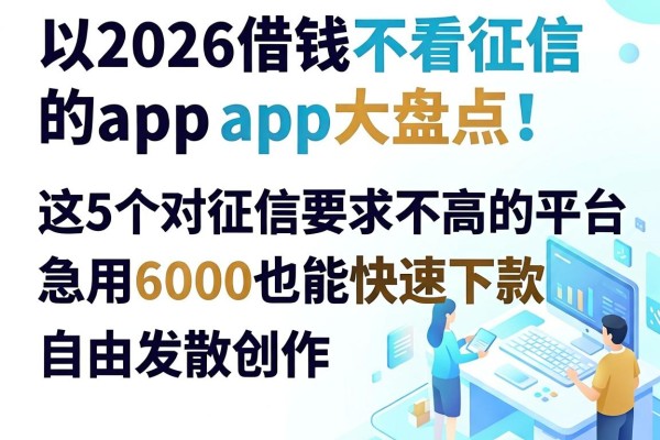 2026借钱不看征信的app大盘点!这5个对征信要求不高的平台,急用6000也能快速下款