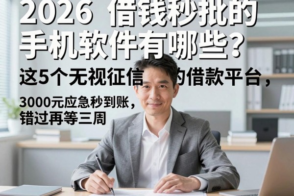 2026借钱秒批的手机软件有哪些？这5个无视征信的借款平台，3000元应急秒到账，错过再等三周！