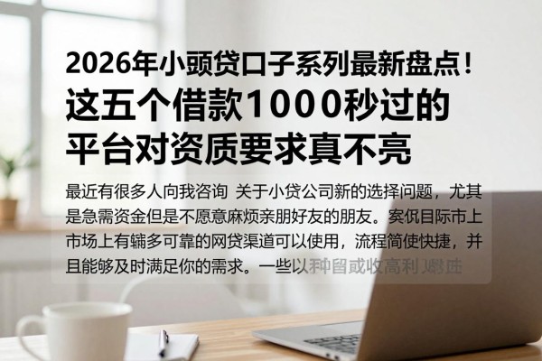 2026年小额贷口子系列最新盘点！这五个借款1000秒过的平台对资质要求真不高