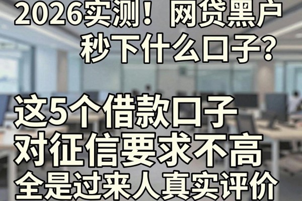 2026实测！网贷黑户秒下什么口子？这5个借款口子对征信要求不高，全是过来人真实评价！