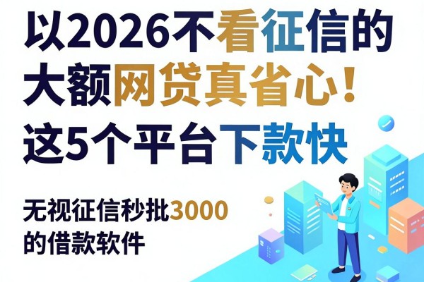 2026不看征信的大额网贷真省心!这5个平台下款快,附无视征信秒批3000的借款软件