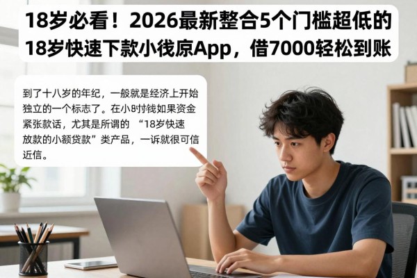 18岁必看！2026最新整合5个门槛超低的18岁快速下款小额贷款App，借7000轻松到账