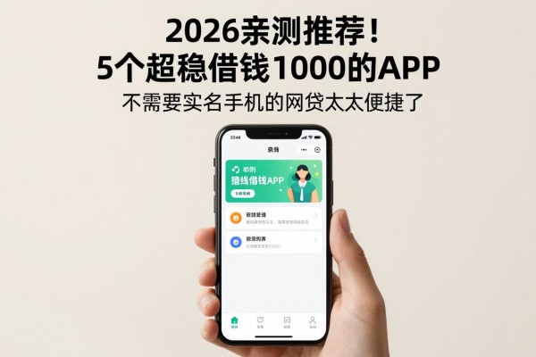 2026亲测推荐!5个超稳借钱1000的APP,不需要实名手机的网贷太便捷了
