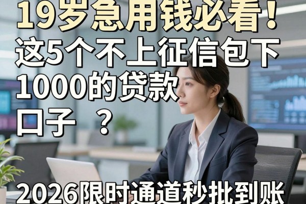 19岁急用钱必看！这5个不上征信包下1000的贷款口子，2026限时通道秒批到账