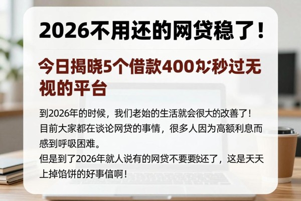2026不用还的网贷稳了！今日揭晓5个借款4000秒过无视的平台