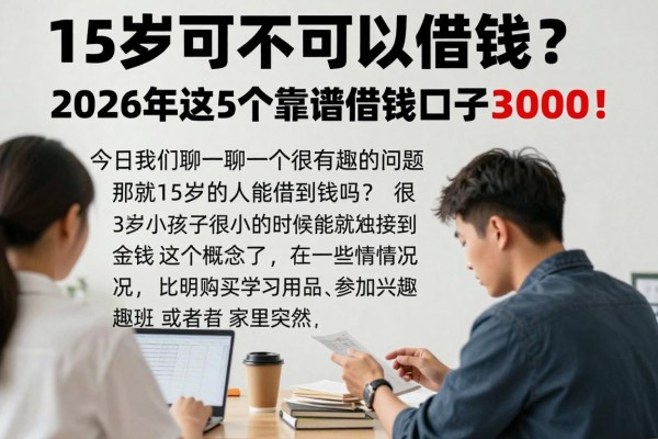 15岁可不可以借钱？2026年这5个靠谱借款口子，15岁也能极速到账3000！