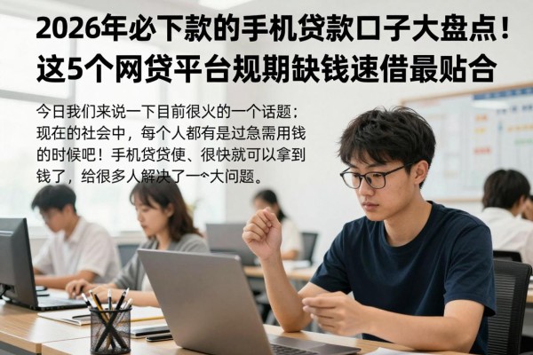 2026年必下款的手机贷款口子大盘点！这5个网贷平台短期缺钱速借最贴合