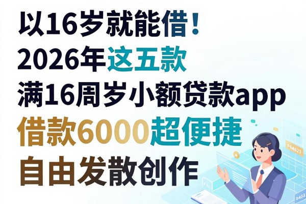16岁就能借!2026年这五款满16周岁小额贷款app,借款6000超便捷