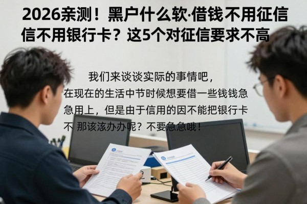 2026亲测!黑户什么软件借钱不用征信不用银行卡?这5个对征信要求不高