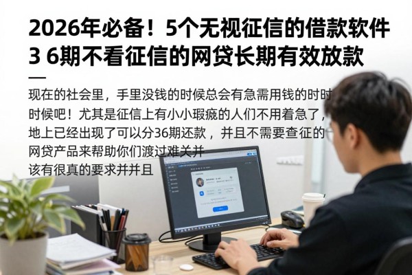 2026年必备！5个无视征信的借款软件，36期不看征信的网贷长期有效放款