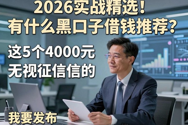 2026实战精选!有什么黑口子借钱推荐?这5个4000元无视征信的口子速看