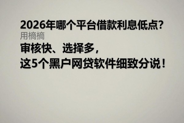 2026年哪个平台借款利息低点?审核快、选择多,这5个黑户网贷软件细致分说!
