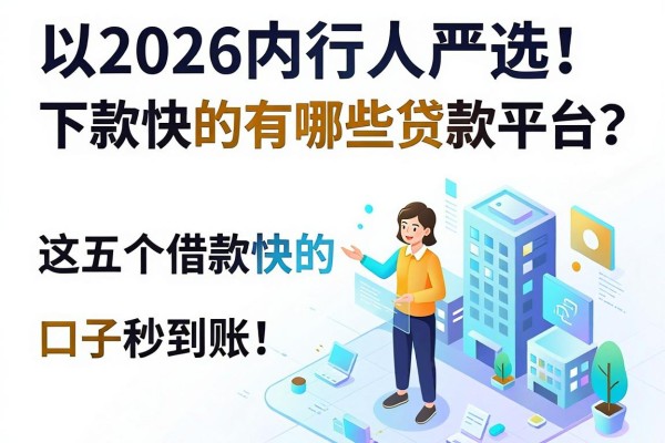 2026内行人严选!下款快的有哪些贷款平台?这五个借款快的口子秒到账