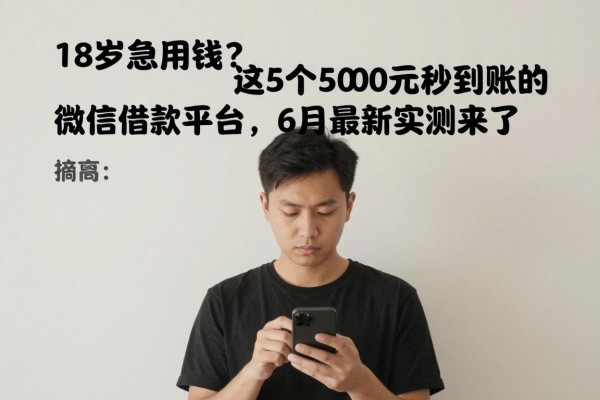 18岁急用钱?这5个5000元秒到账的微信借款平台,6月最新实测来了
