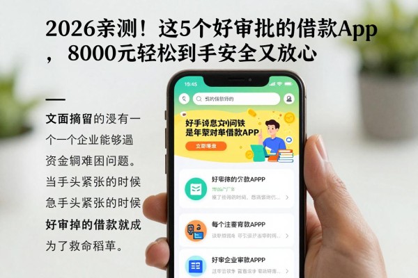 2026亲测!这5个好审批的借款app,8000元轻松到手安全又放心