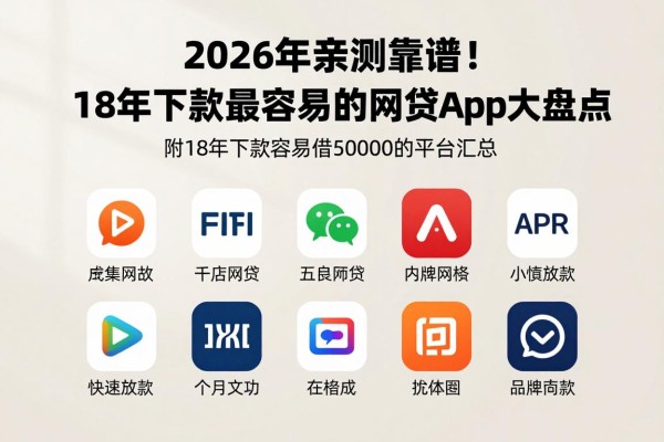 2026年亲测靠谱!18年下款最容易的网贷app大盘点,附18年下款容易借50000的平台汇总