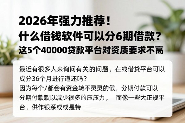 2026年强力推荐!什么借钱软件可以分36期借款?这5个40000贷款平台对资质要求不高