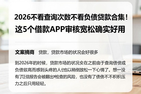 2026不看查询次数不看负债的贷款合集!这5个借款APP审核宽松确实好用